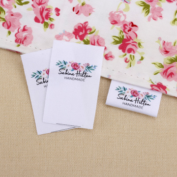 Custom Sewing label, fold, Custom Clothing Labels - Fabric Name Tags, Logo or Text, Cotton Ribbon, Custom Design (MD3035)