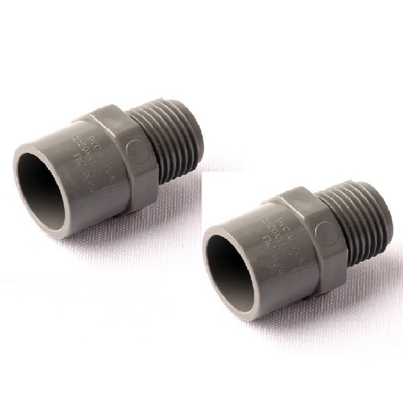 6pcs G 1/2'' Male Thread Inner Diameter 20mm Straight Connectors Thicken Durable PVC Material Garden Irrigation Pipe Fittings