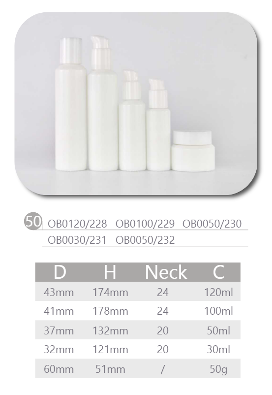 Wholesale Opal White Lotion Bottle With White Pump