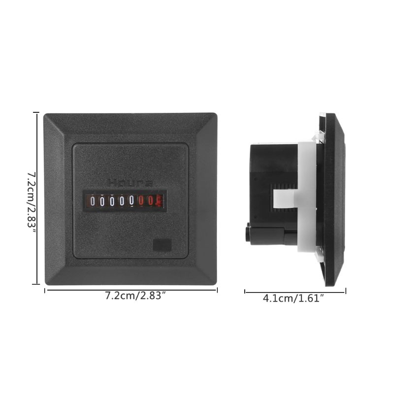 HM-1 Timer Square Counter Digital 0-99999.9 Hour Meter Hourmeter Gauge 0.3W AC220-240V / 50Hz AC 19QB