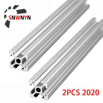 2PCS 2020 Aluminum Profile 6mm T Slot 2020 Aluminium Extrusion Anodized 100 200 400 500 600 800 1000mm CNC 3D Printer Parts 1m