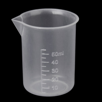 50mL Graduated Beaker Clear Plastic Measuring Cup New Practical Office School Laboratory Supplies --M25