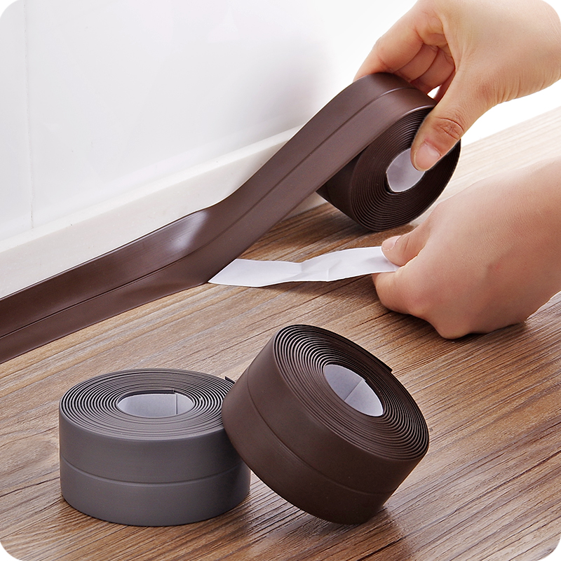 Vanzlife kitchen pvc waterproof mildew proof tape line corner seams moisture protection collision rubber strip wall stickers