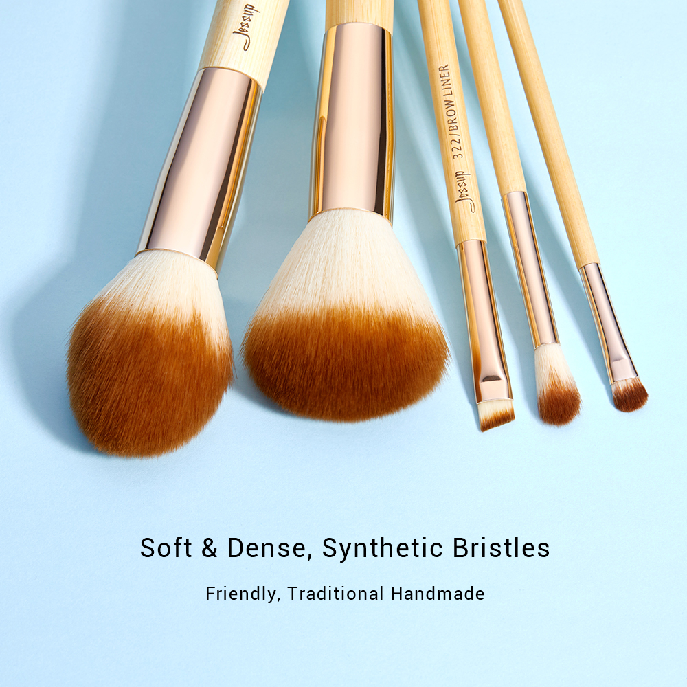 Jessup Makeup Brushes Set Bamboo Foundation Brush Powder Eyeliner Eyeshadow Pincel Maquiagem Cosmetic Tool 6-25pcs