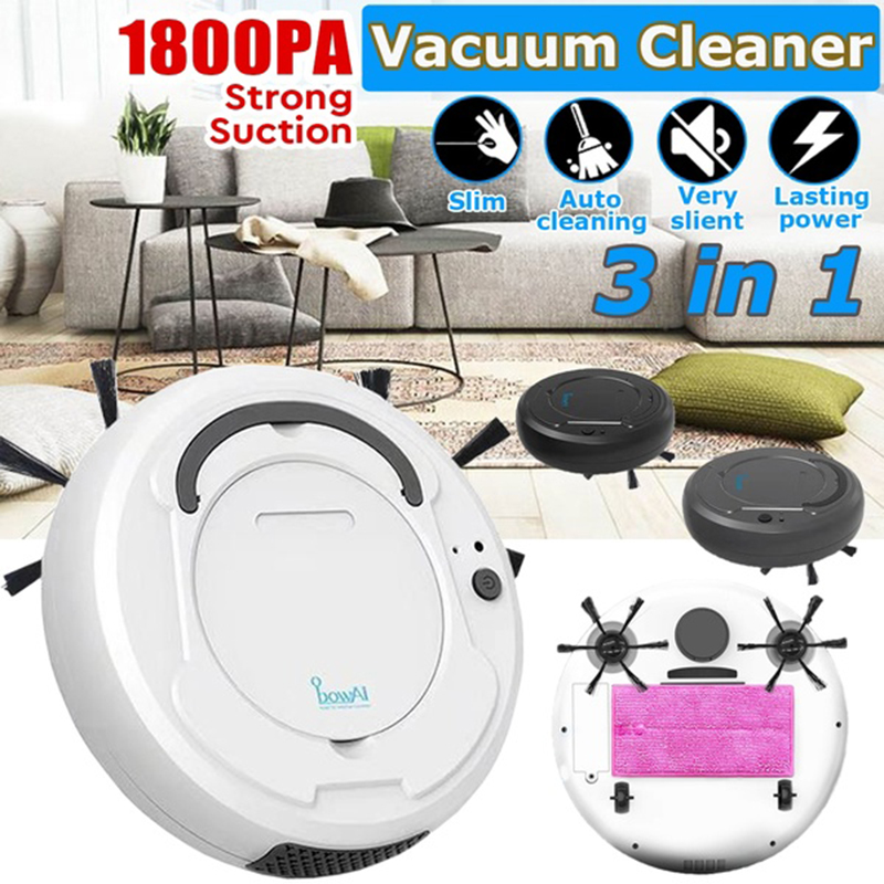 3-In-1 Multifunctional Robot Vacuum Cleaner 1800Pa Auto Smart Sweeping Strong Suction Wet Dry Vacuum Cleaner Home 400ml Dust Box
