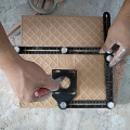 Six-Fold Ruler Hole Locator Measuring Ruler Protractors Aluminum Alloy Tile Opening Locator Mud Floor Glass Hole Punch Tools
