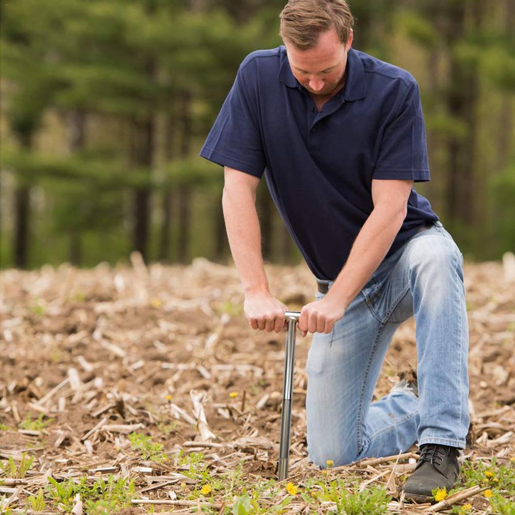 Soil Sampler Probe 21 "Stainless Steel Tubular T-Handle Style Golf Field Sampling Earth Turf Lawn Maintenance Tool