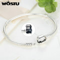 WOSTU Luxury Original 100% 925 Sterling Silver Snake Chain Bracelet Bangle for Women Authentic Charm Jewelry Pulseira Gift