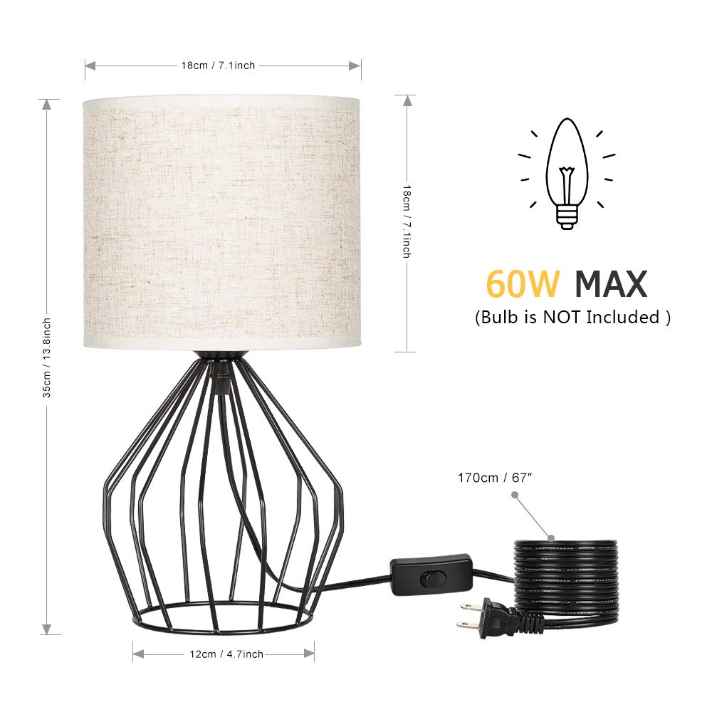 Black Hollowed Out Base Modern Table Lamp