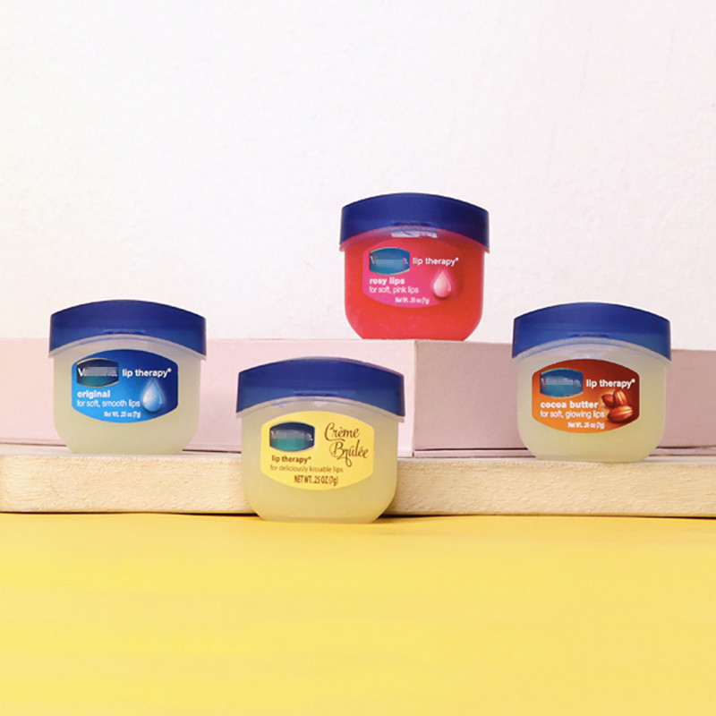 4PCS/SET Lip Makeup Care Lip Therapy Petroleum Jelly Lip Balm Original Cocoa 7g 0.25 Oz Lipstick