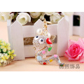 Zodiac snake full rhinestone cartoon cute Korea ladies fashion Keychain crystal snake metal bag accessories whoelsale