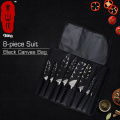 Qing Chef Knife Roll Bag Large Carry Case Bag Portable Durable Storage 8 Pockets Black Knives Holder Kitchen Tool Accessories