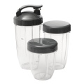 3Pcs Replacement Cups 32 Oz Colossal +24 Oz Tall +18oz Small Cup+3 Lids For Nutribullet Fruit Juicer Parts Kitchen Appliance Bot