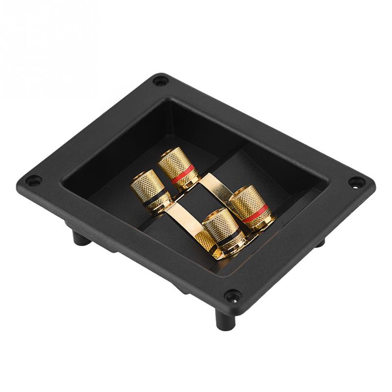 4 Copper Binding Post Terminal Cable Connector Speaker Terminal Box Acoustic Components Black