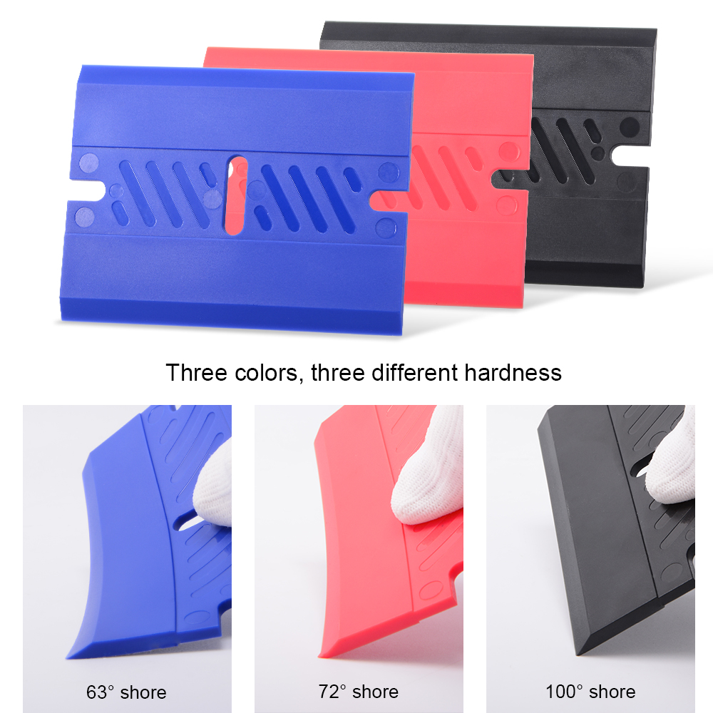 FOSHIO 2PCS Car Goods Carbon Fiber Vinyl Wrapping Tool Card Squeegee Scraper Window Tint Film Wrap Tool Sticker Remover Cleaner