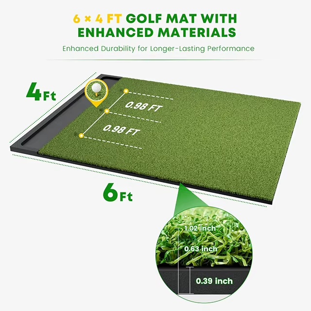 GP Golf Hitting Mat Ball Dispenser 6x4 ft 6