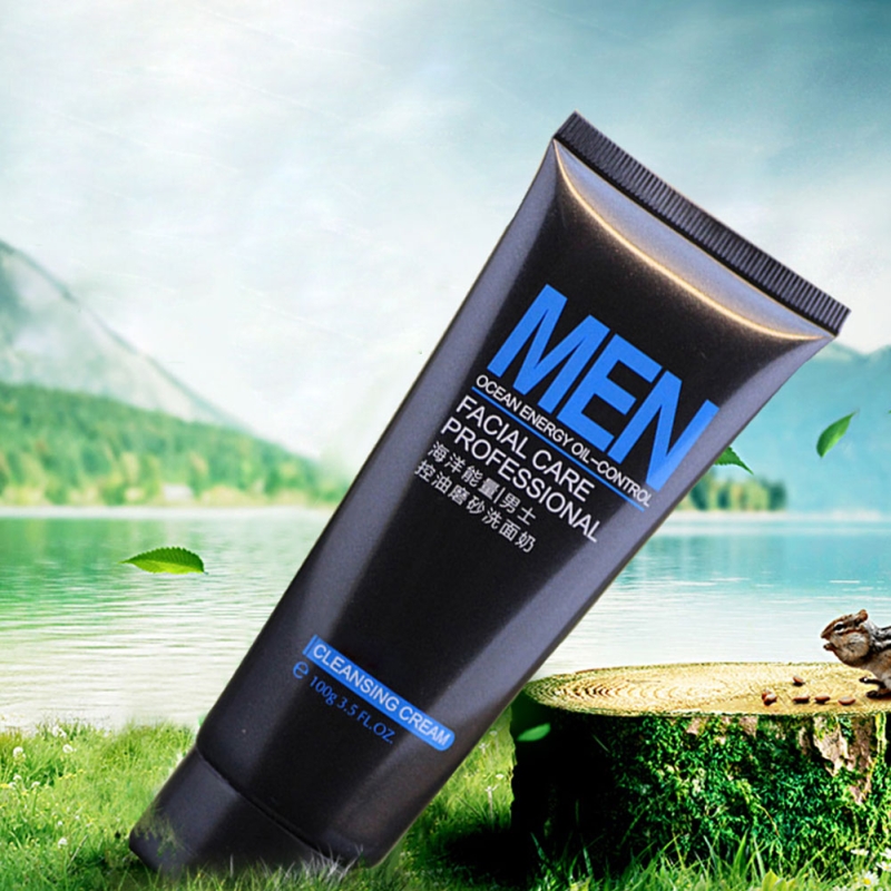 LAIKOU Men Facial Cleanser Face Washing Moisturizing Man Skin Care Oil Control Blackhead Remove Deep Cleansing Scrub