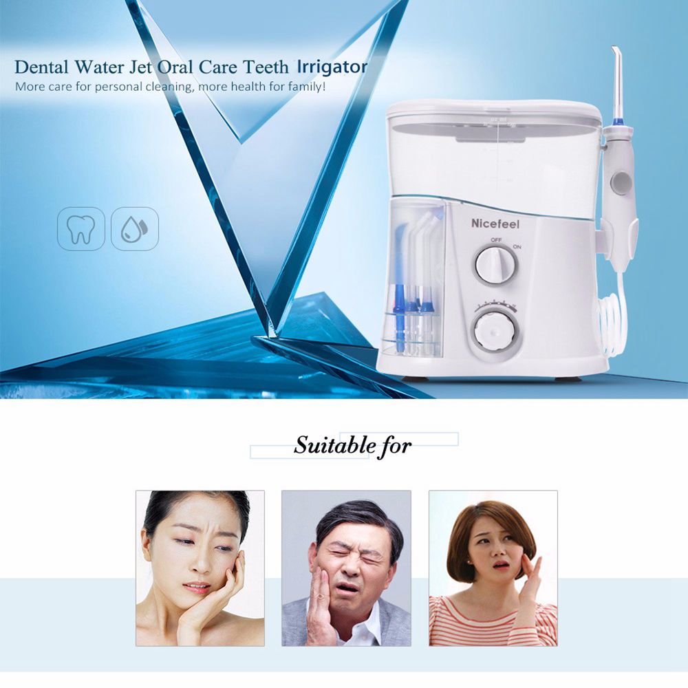 Nicefeel 1000ML Water Dental Flosser Electric Oral Irrigator Care Dental Flosser Water Toothbrush Dental SPA with 7pcs Tips