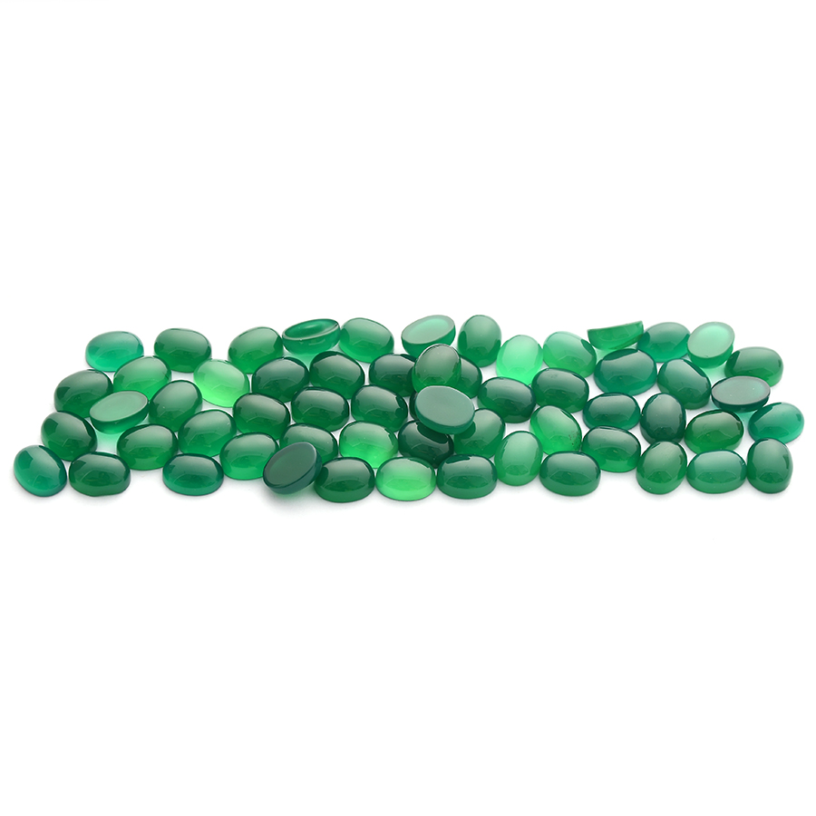 Oval cut green agate