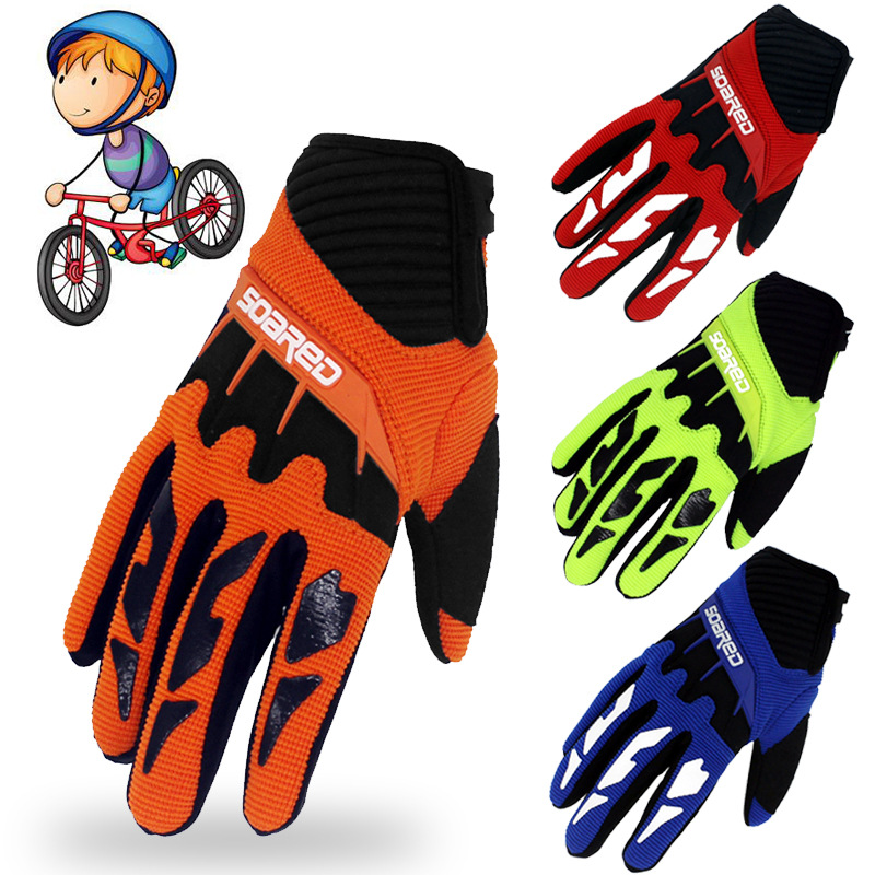 Children Skating Gloves Full Finger Adjustable Quick-release Handwear Outdoor Sportswear Accessories, 3-12 Years Old LQ4857