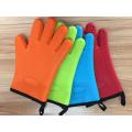 Short Oven Silicone Rubber Gloves with Cotton liner