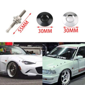 1x Universal 32mm Push Button Billet Hood Pins Lock Clip Kit Engine Bonnets Lock Car Quick Latch