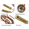 Pro Leather Skip Skipping Jump Speed Rope Adjustable Weighted Exercise Fitness Gym Ring