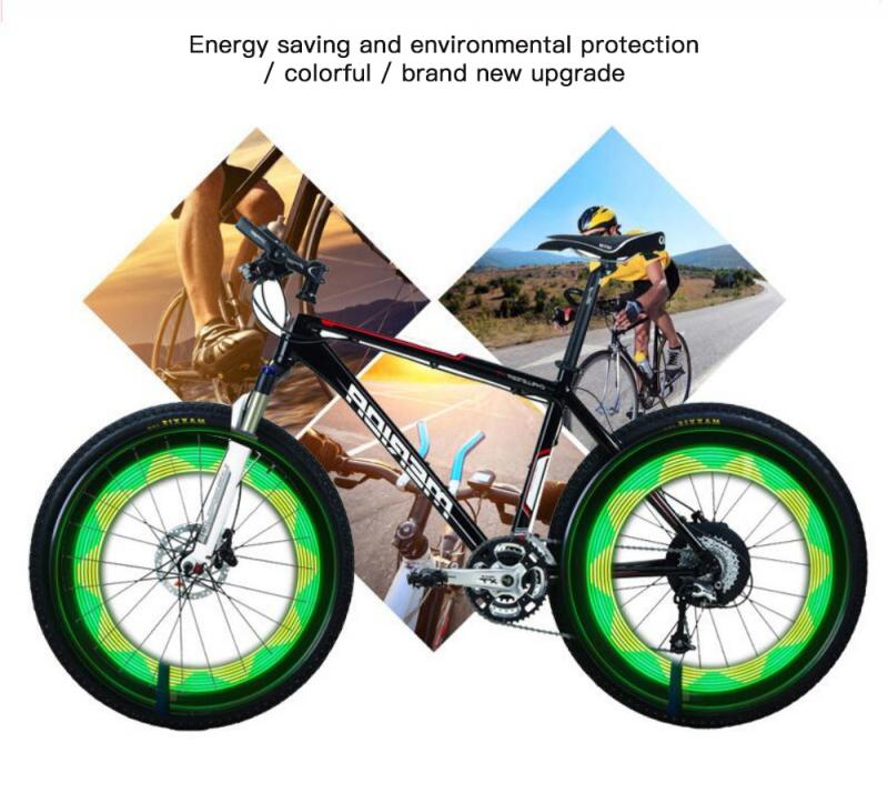 Bicycle Motorcycle Bike Tyre Tire Wheel Lights 32 LED Flash Spoke Light Lamp Bike Words Cycling Lights Accessories Outdoor