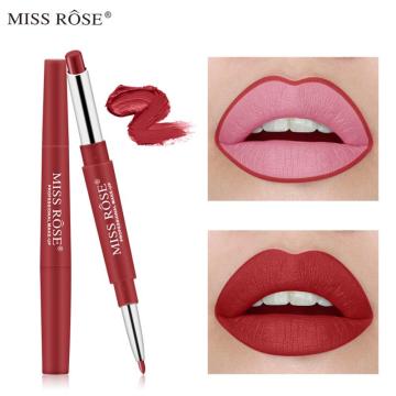 Miss Rose New 20-Color Long Lasting Two-In-One Lip Liner Matte Waterproof Moisturizing Lipstick Contour Makeup Cosmetics TSLM2