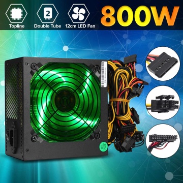 MAX 800W PCI SATA 110V-230V ATX 12V Gaming PC Power Supply 24Pin/Molex/Sata 12CM LED Fan Computer Power Supply 80+ Gold