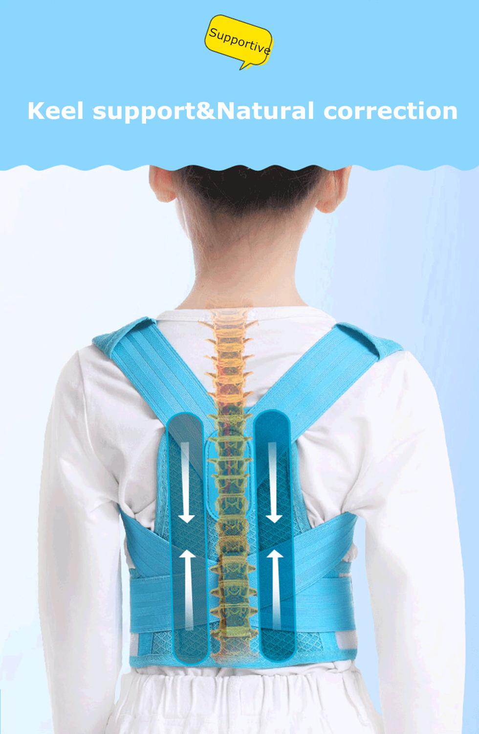 Breathable folded kyphosis correction brace belt for children Back Support Shoulder Belt Children Kyphosis correction