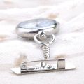 Silver Smooth Antique Pocket Watch Stainless Steel Medical Doctor Brooch Fob Pendant Chain Quartz Cross Classical Nurse Watch