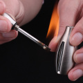 Creative Stainless Steel Torch Lighter Bowling Kerosene Oil Flame Lighter Millions Of Matches Flint Fire Starter Keychain