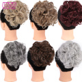 WTB Synthetic Curly Elastic Band Chignon 2 Plastic Comb Clips in Hair Extension Hair Bun Updo Cover Hairpieces Hair Accessories