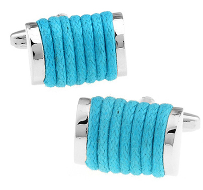 Factory Price Retail French Men Gifts Cuff links Fashion Copper Material Blue Rope Design CuffLinks Free Shipping