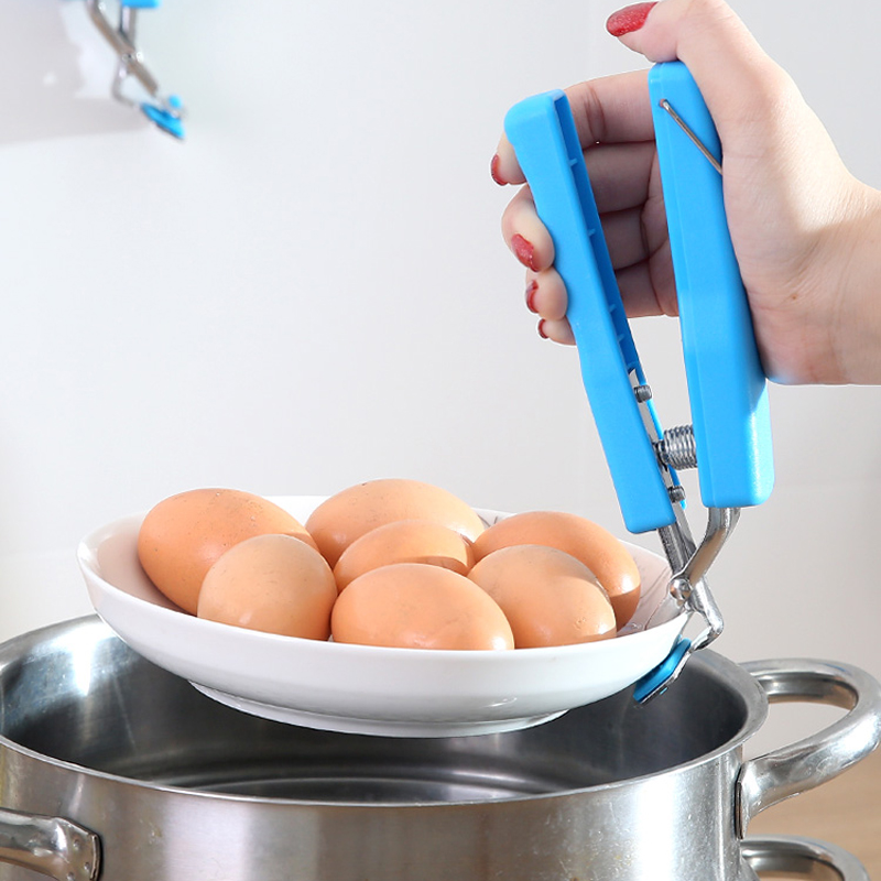 Silicone Handle Kitchen Tool Organizer Bowl Spoon Utensil Holder Dish Clamp Pot Pan Gripper Clip Hot Dish Plate Bowl Clip Tongs