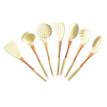 6 Pieces Cooking Tools Set Premium Silicone Kitchen Cooking Utensils Set Turner Soup Spoon Strainer Pasta Server Spoon