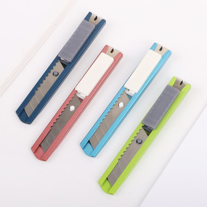 Stainless Steel Mini Utility Knife Cutter Razor Blade Tool Sharp Snap Off Knife Retractable