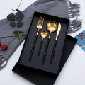 Stainless Steel Cutlery Fork Spoon Knife Set Gold Black Dinnerware Set Dinner Set Cutlery Knives Forks Spoons Eco Friendly