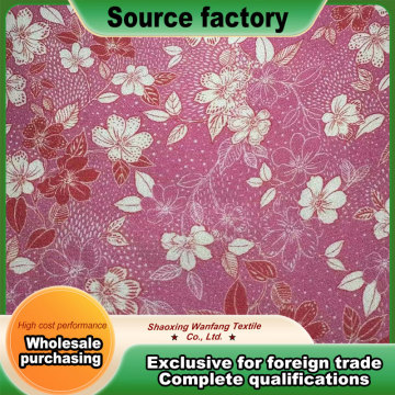 White Flowers on Pink Base Rayon Crepe