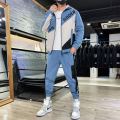 2 pieces Set Long Sleeve Stand Collar Sweatshirt Sports Set Gyms Clothes Men Sport Suit Training Men Sports Wear Hoodies+Pants