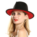 2020 winter fedora hats for women fashion Flat wide Brim Wool Felt Jazz Hats for men black and red goth top vintage wedding Hat