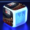 Flash La casa de papel Figue LED Alarm Clock Colorful Flash Touch Desk Light Money Heist Model Toys