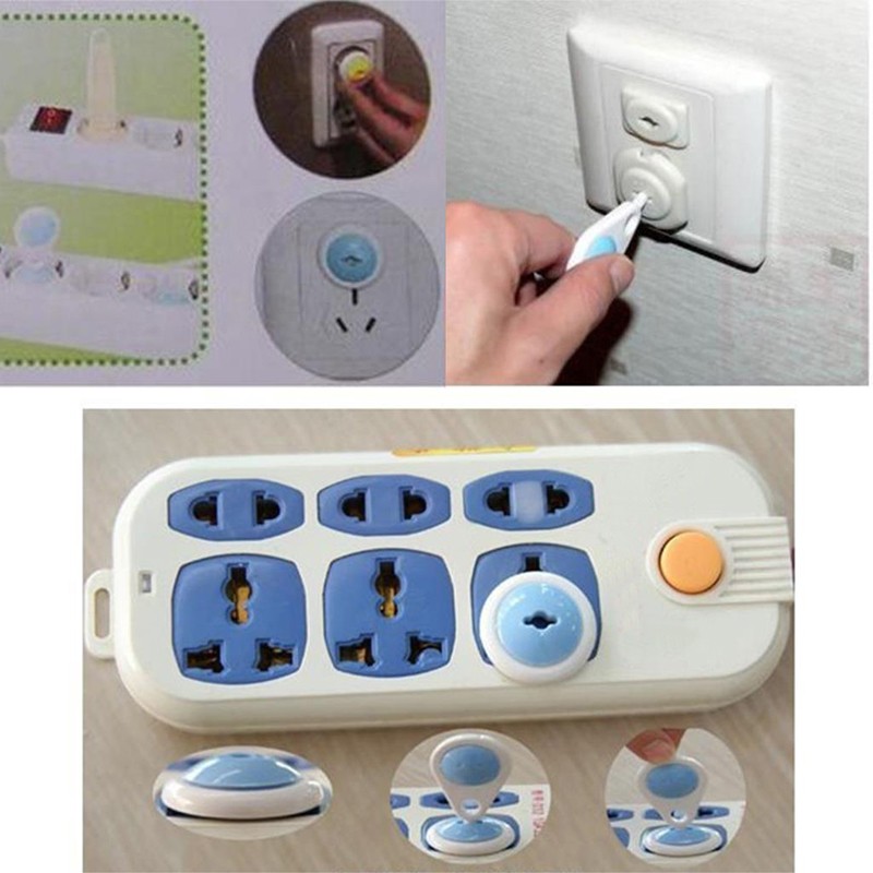 2 hold Gates Doorways Safety Mother Kids Electrical Safety 6+1 PC lot 2 Plug Baby Child Infant Kids Plug Covers Safety Care