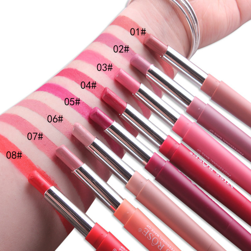 1Pcs Sexy Coral Red 20 Color Double-end Lip Makeup Lip Liner Waterproof Moisturizing Lipsticks Lasting Lip Pencil Cosmetic #02