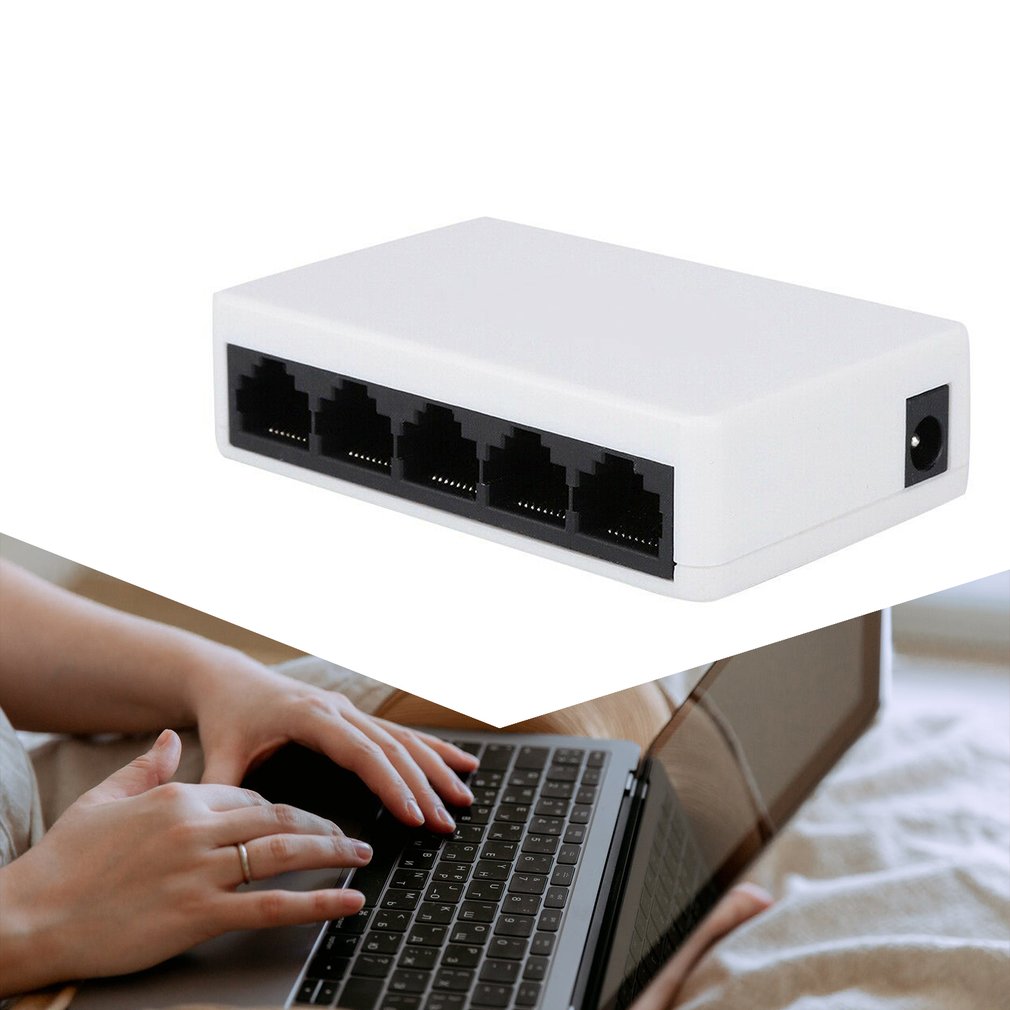 RJ45 MINI 5-Ports Fast Ethernet Network Black Switch Hub for Desktop PC Full Gigabit Ethernet Switch