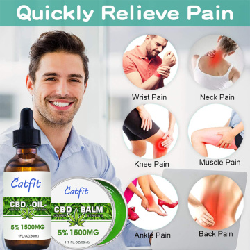 CatFit Natural CBD Hemp Oil Analgesic Skin Care Sleep Aid Relieve Stress Moisturizing Essential Oils And Pain Relief Hemp Balm