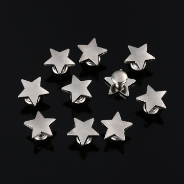 20Pcs Metal Stars Rivets DIY Clothing Hat Bag Shoes Leather Crafts Decoration Supplies Garment Sewing Glass Drill Nail Button