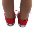 18'' Leisure Doll Canvas Shoes For 43 cm Bebe Reborn Doll Toys Accessories White Roundhead Lace-up Canvas Sneakers 1/3 BDJ