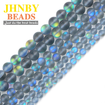 JHNBY Matte Navy blue Labradorite spectrolite Natural Stone 6/8/10MM Round Spacers Loose beads for Jewelry making bracelets DIY